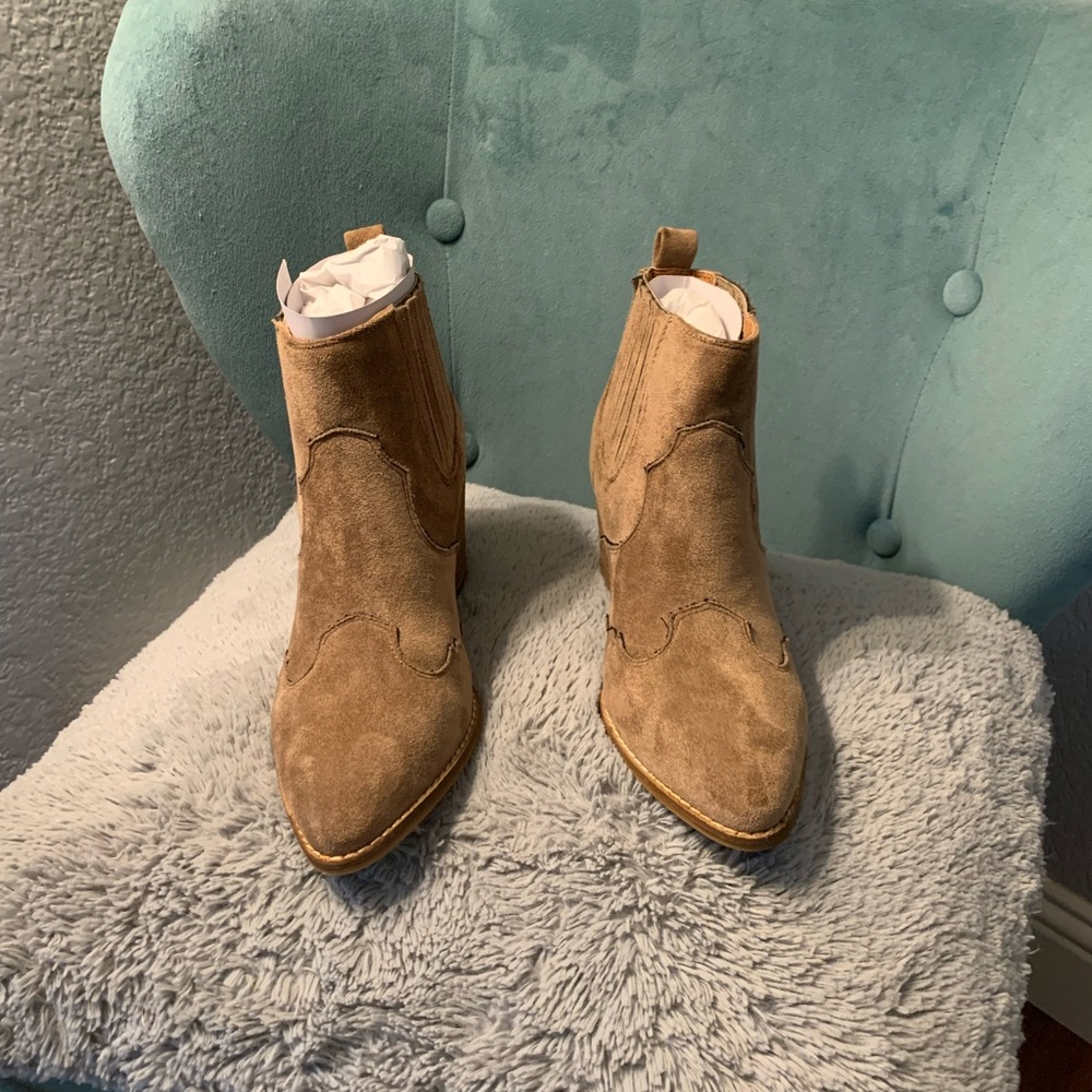 Taupe Suede Boho Booties 7
